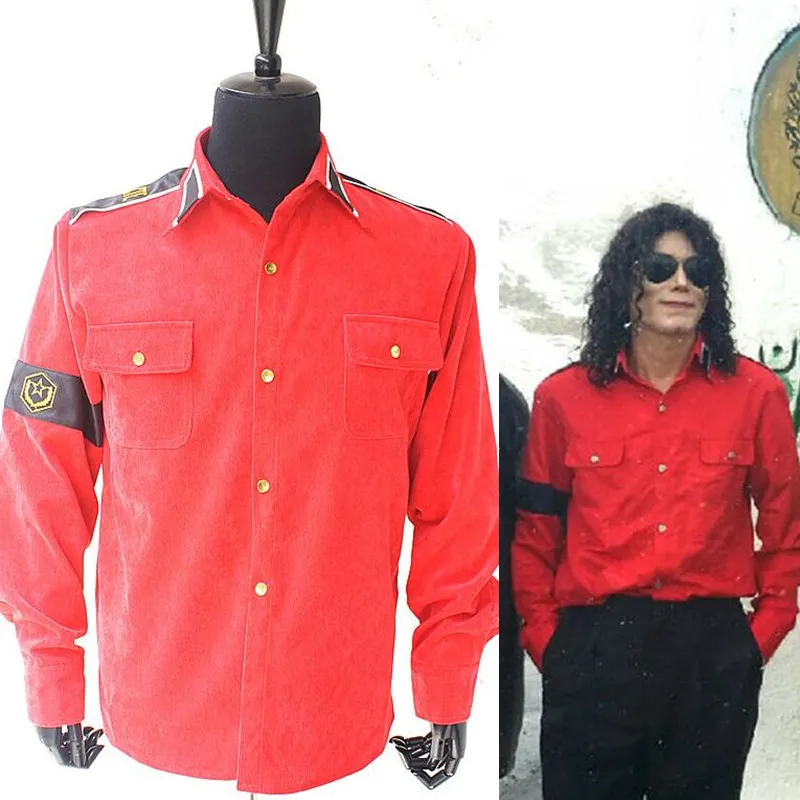 Редкий MJ Майкл Джексон Красный CTE Вельветовая Верхняя одежда рубашка куртка с нарукавниками 1990S