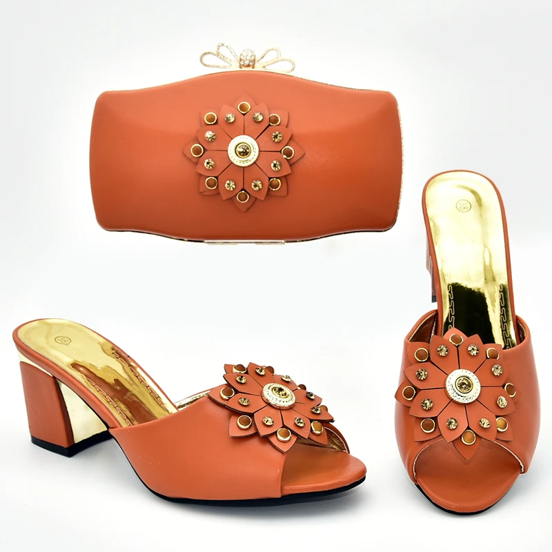 New Italian Women Wedding Shoes and Bag Set Decorated with Rhinestone Designer Luxury 2019 High Heel | Обувь