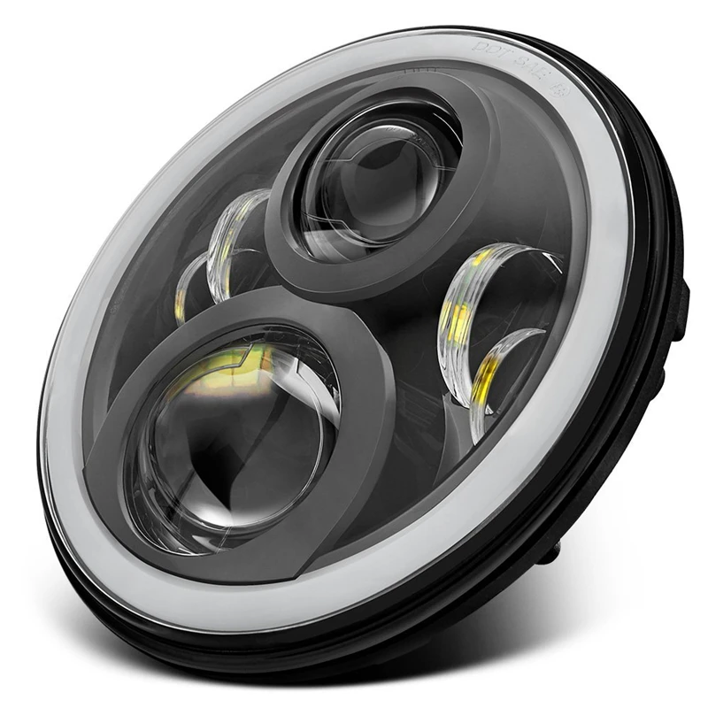 Для Land Rover 90/110 Defender RGB Halo 7-дюймовые светодиодные фары для Jeep Wrangler JK Phone App control Headlight