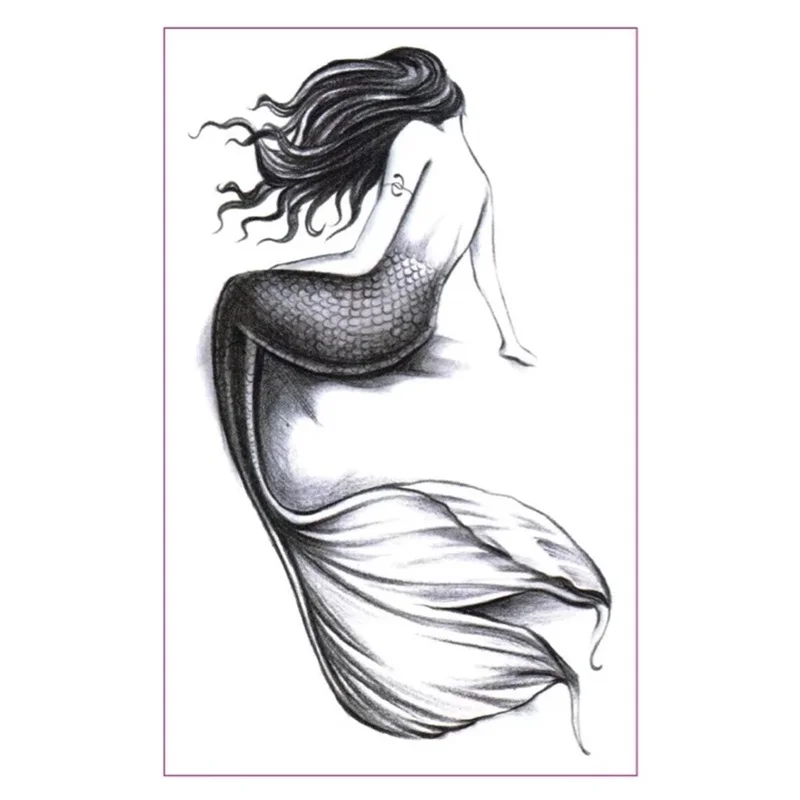 Водостойкая временная тату наклейка русалка|waterproof temporary tattoos|fake tattoobody art |