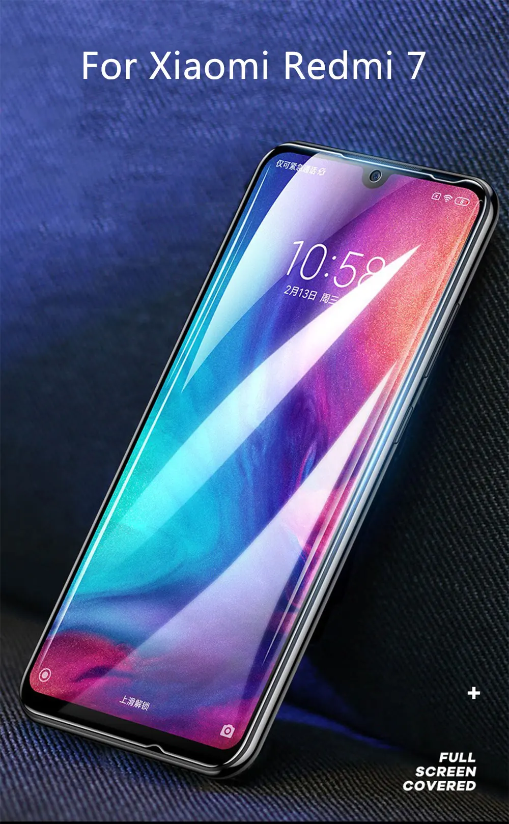 Для Xiaomi Redmi 7, закаленное стекло на весь экран, Защитное стекло для Redmi 7, защита экрана HD, полное покрытие, защитное стекло, пленка