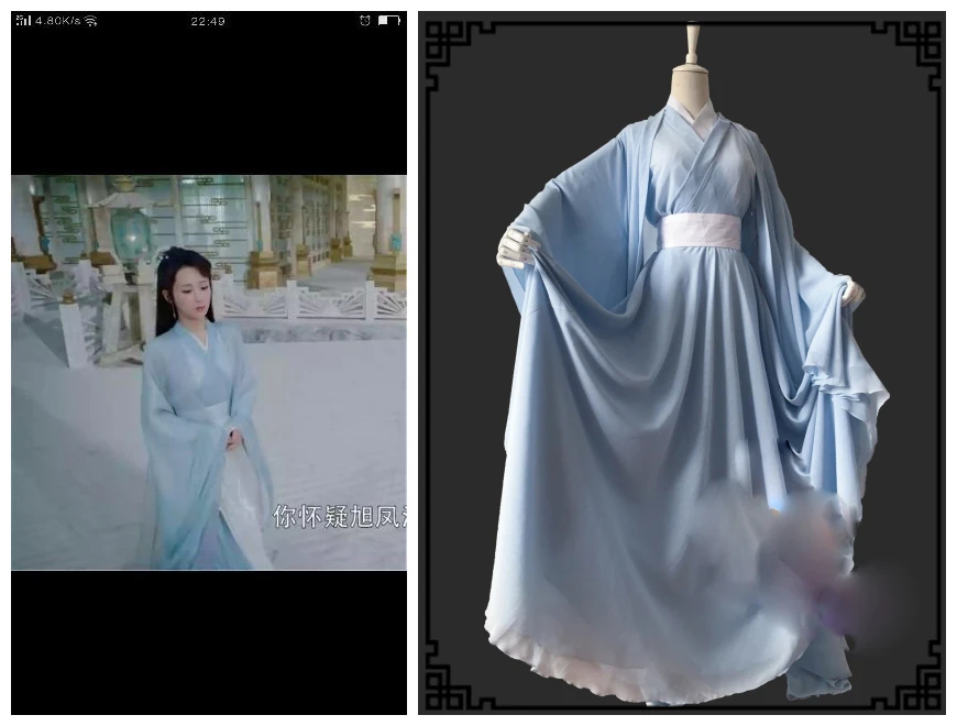 3 вида конструкций Синий Розовый Jin Mi женский костюм феи Hanfu Косплей версия для TV