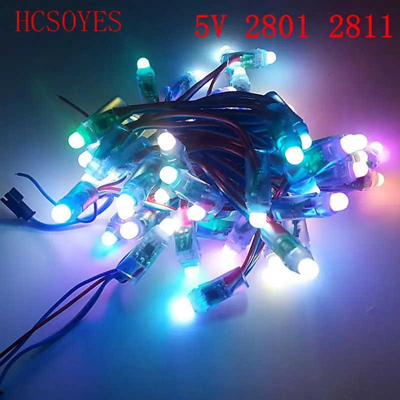 50 шт./лот DC 5 В/12 В WS2801/WS2811 RGB IC IP68 водонепроницаемый 12 мм Цифровой Программируемый