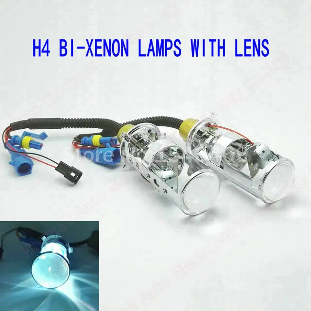 2 шт. bi xenon объектив би ксеноновые H4 Биксенон Проектора автомобиль hid проектора