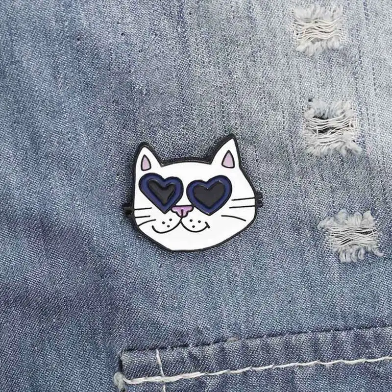 Cute Cat Head Enamel Pins Lovely Cats Badge Brooches Bag Clothes Lapel Pin Cartoon Animal Jewelry Gift | Украшения и аксессуары