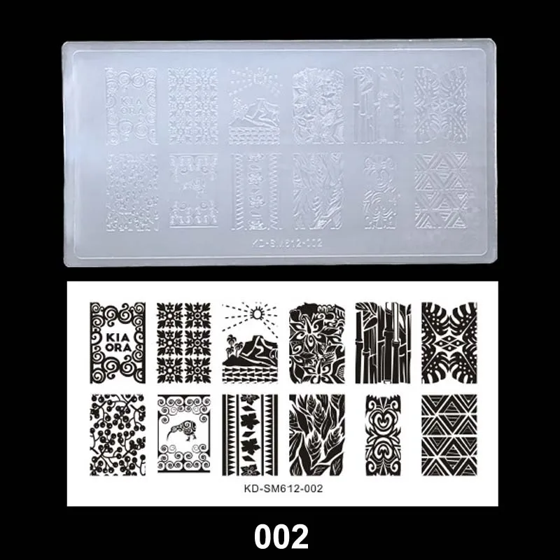 02 10pcs Plastic Transparent Nail Art Polish Stamp Plate Set DIY Manicure Nail Stamping Template Image Professional Nail Art Tools - Цвет: 02