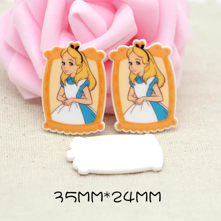 Антикварный цинк 10pcs/lot flat back planar resin princess cartoon DIY resin cabochons accessories for diy mobile phone case headband - Цвет: Антикварный цинк
