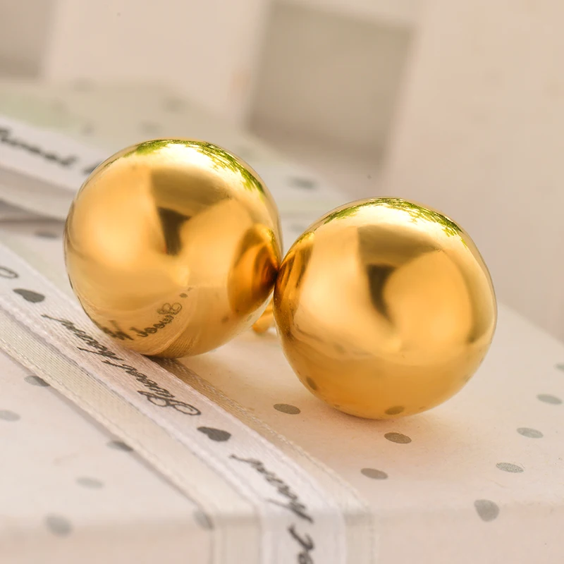 Серьги Пусеты Из Нержавеющей Стали 12 мм модные женские серьги золотистого цвета