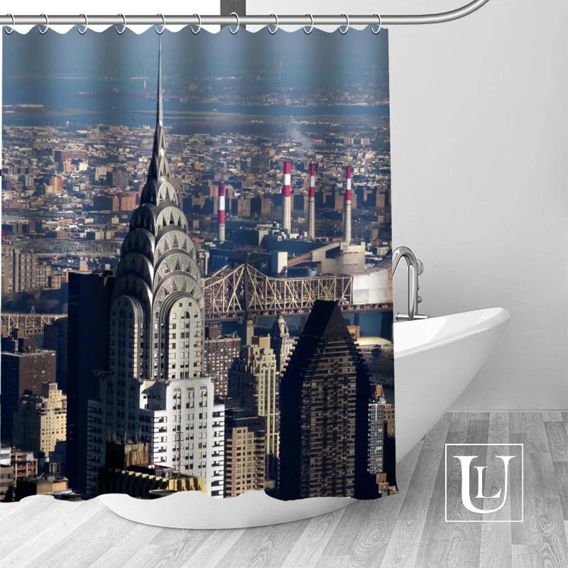 

Custom New York Bath Curtain Fabric Modern Shower Curtain bathroom beautiful Curtains Bath decor