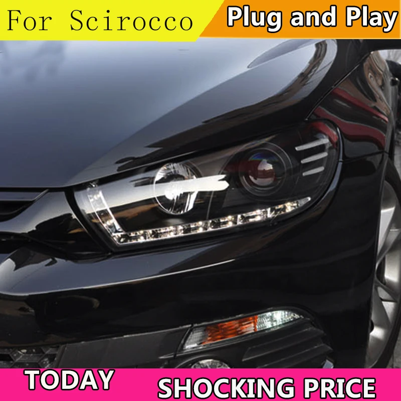 Doxa автомобильный Стайлинг для VW Scirocco фары R светодиодный ные DRL линзы двойной луч