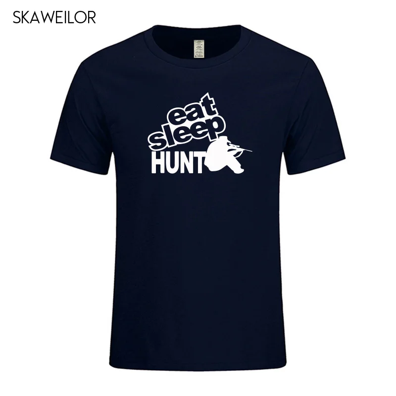 Новая летняя Стильная мужская футболка с принтом Eat Sleep Hunt мужские повседневные