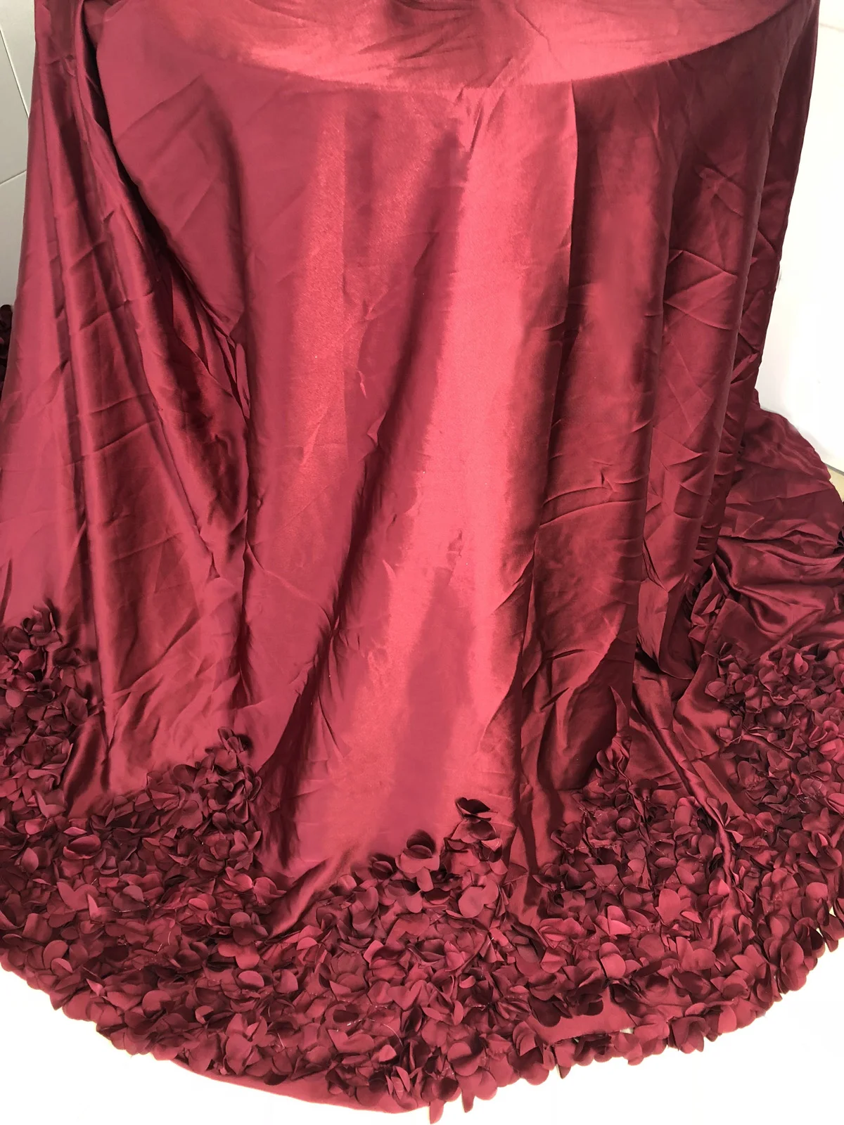 

3D Flowers In Nine red French Lace Fabric 2019 High Quality Lace Net African Lace Fabric With Beads Lace Fabrics For Wedding