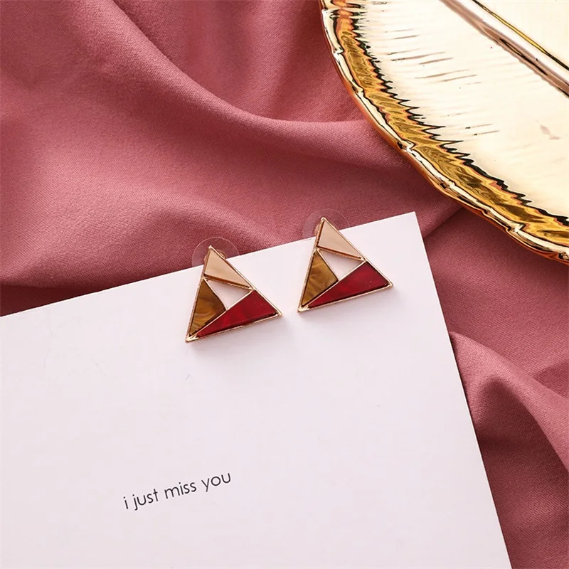 Sweet Red Pink Acrylic Resin Long Earrings Geometry Personality Trends Joker Fashion Korea Women Jewelry Gift | Украшения и