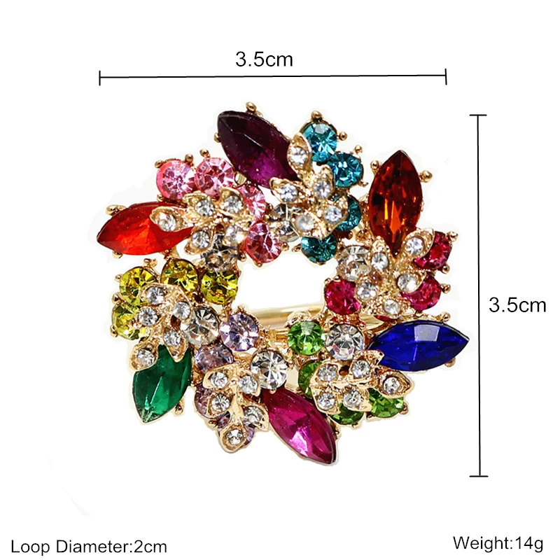 OneckOha акриловый камень цветок шарф зажим кристалл пашмины хиджаб петли булавка