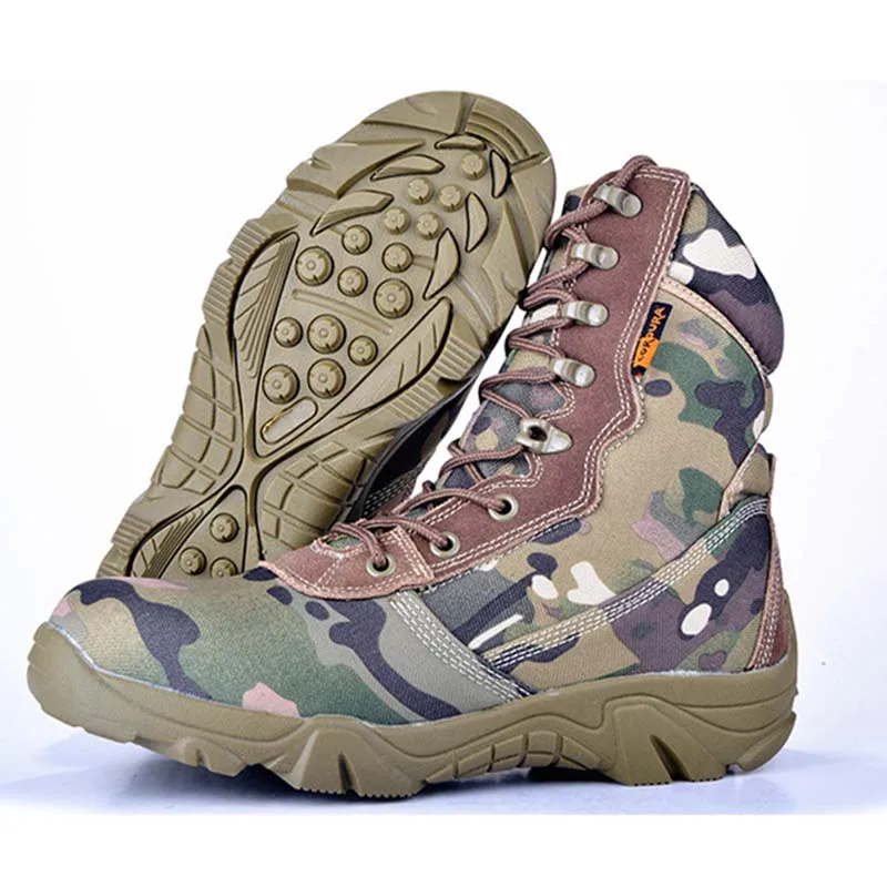 Camouflage Камуфляжные военные ботинки мужские туфли Oxford тканевые высокие военные ботинки осенние ботильоны botas hombre армейская рабочая обувь размера плюс 45 - Цвет: Camouflage