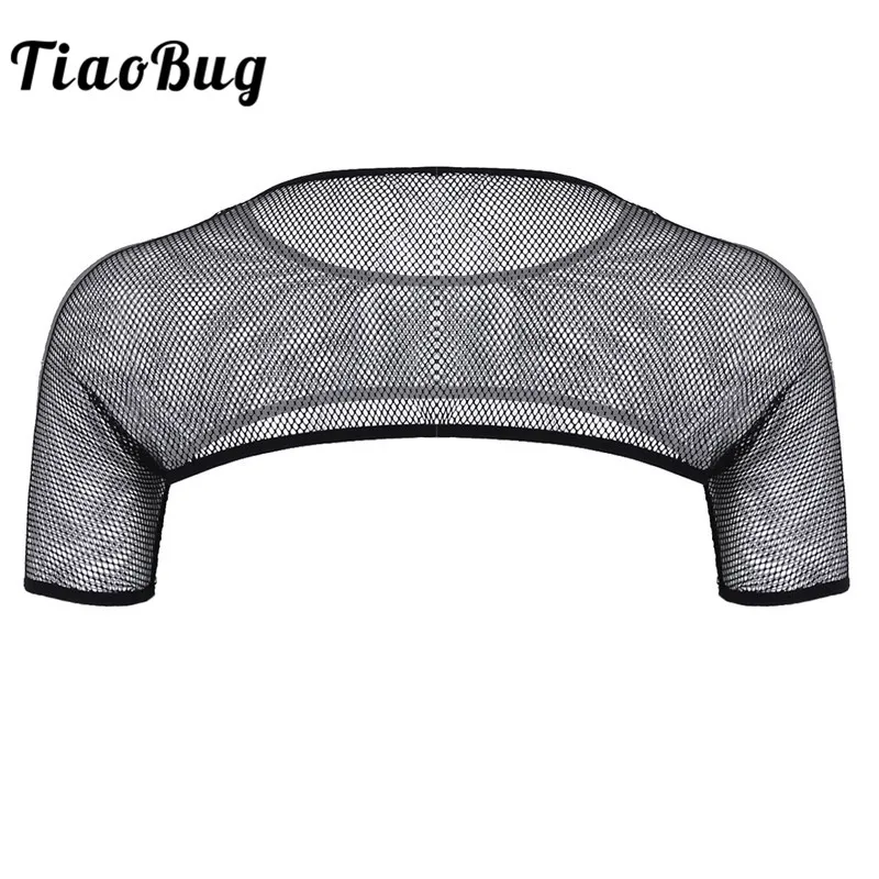 Мужская прозрачная сетчатая майка TiaoBug короткий рукав обхватывающие грудь ремни