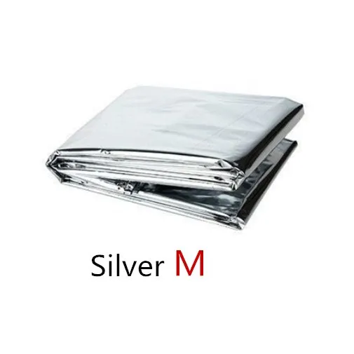 Silver M Спасательное Emergent одеяло для выживания, термальная аптечка, лечебный лагерь, теплое тепло, сухое, сохраняющее фольгу одеяло, инструмент для улицы 160x210 см - Цвет: Silver M