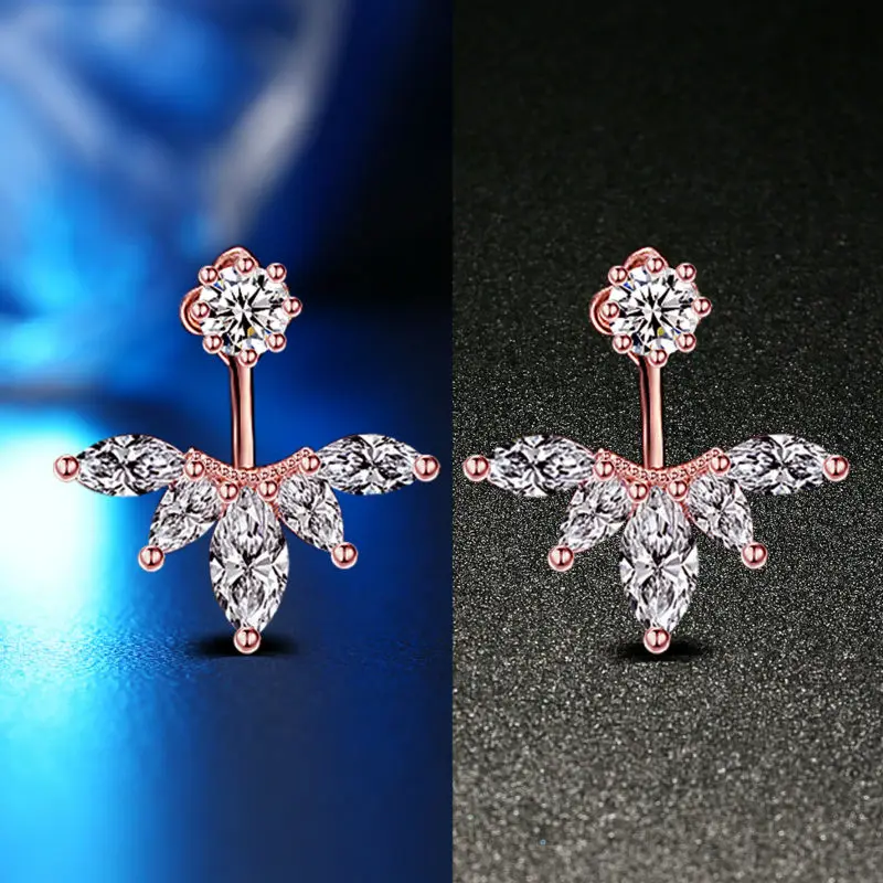 Fashion 925 Sterling Silver Shiny Cubic Zirconia Crystal Beads Neckband Stud Earrings for Women Wedding Bijoux Brincos E472 | Украшения и