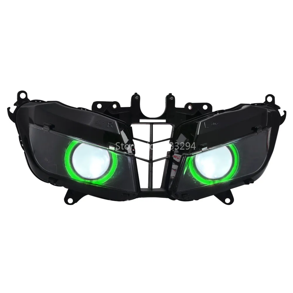 Мотоциклетный HID проектор зеленые глаза ангела сборная фара для Honda CBR600RR CBR 600RR 600 RR