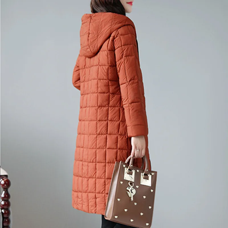 Хлопок-стеганая куртка женский средней длины раздел 2018 Зимние удобные теплые с