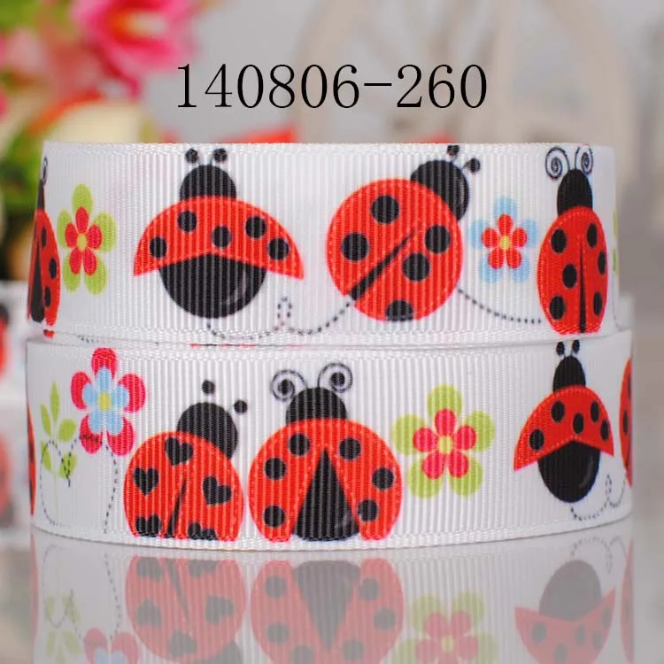 10 ярдов Различные размеры яркая лента с принтом божьей коровки из мультфильма
