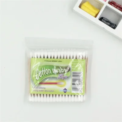 100pcs 100 шт. 180 шт. ватные палочки для ухода за ребенком, очищающие средства для снятия макияжа с двойным наконечником, деревянные инструменты - Цвет: 100pcs