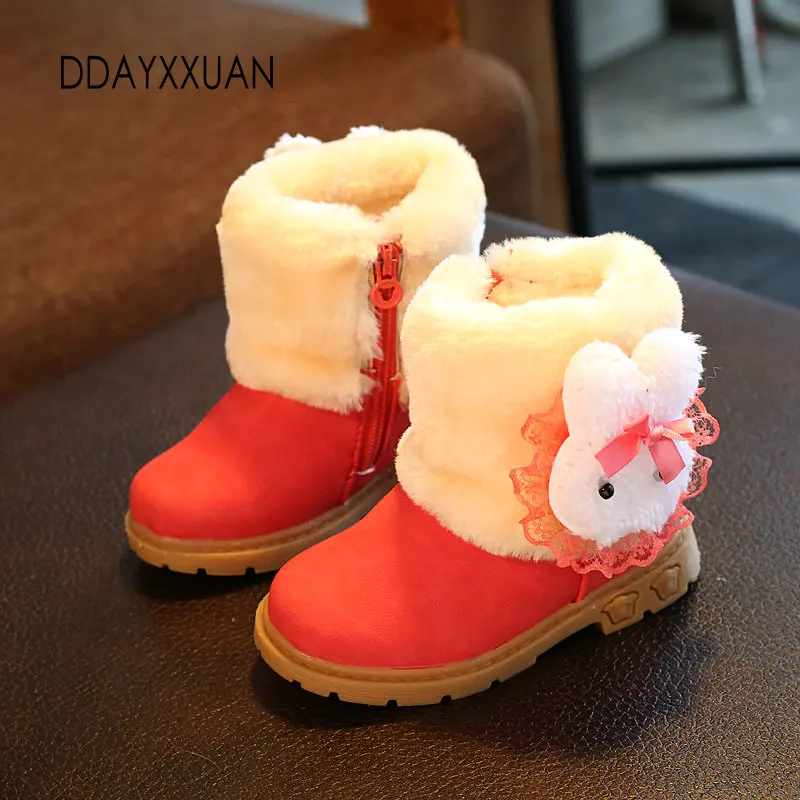 Новинка 2017 года ботинки для девочек принцессы брендовая зимняя детская Обувь