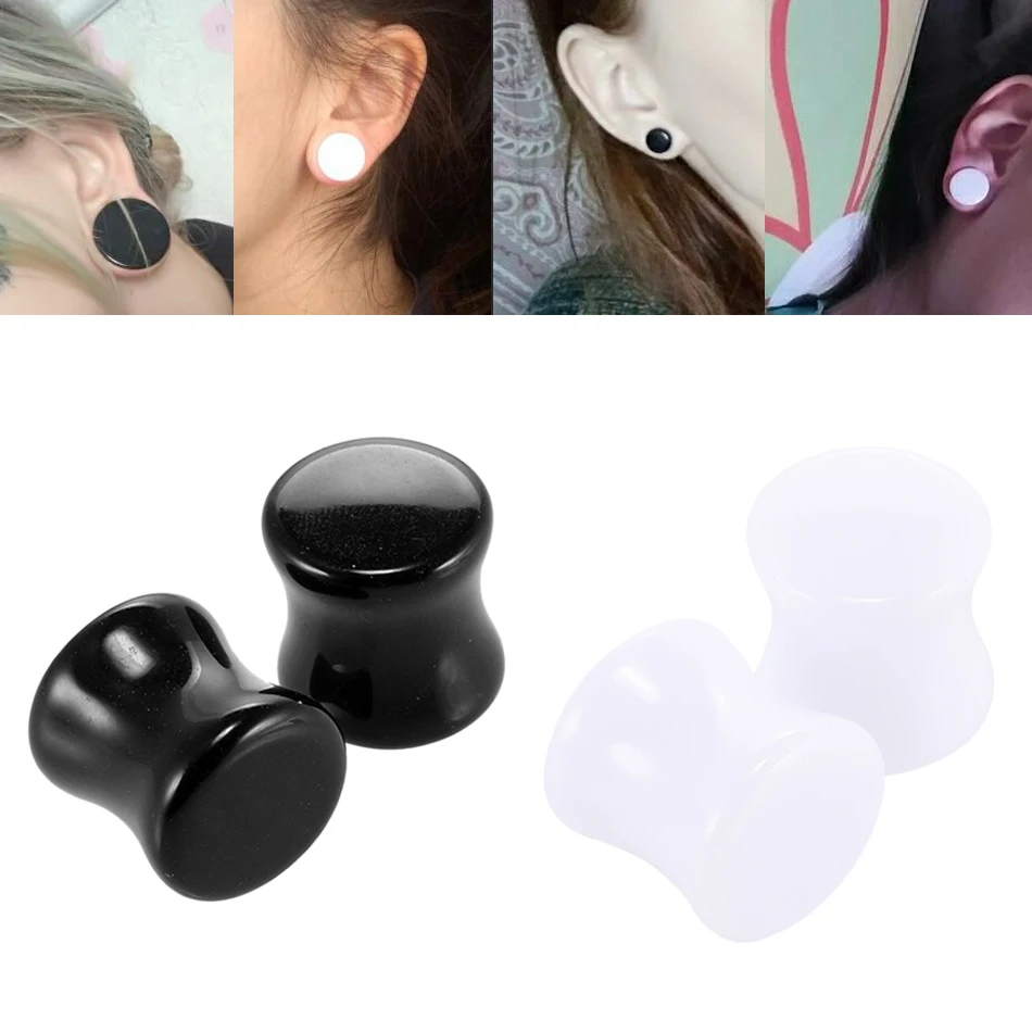 

SWANJO Pair Saddle Acrylic Ear Plugs Tunnels Piercigns Plug Ear Stone Expanders Stretchers Earring Gauges for Women Body Jewelry