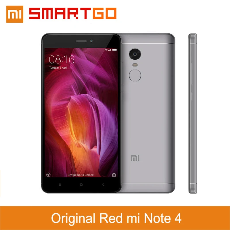 Оригинальный Xiaomi Redmi Note 4 мобильный телефон 3 ГБ Оперативная память 64 Встроенная