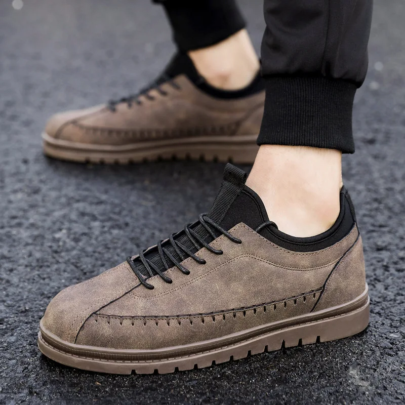Men Shoes Breathable Mens Casual Fashion Low Lace-up Skate shoes Flats Zapatillas Hombre Sneakers Adult Footwear 1.8a | Обувь