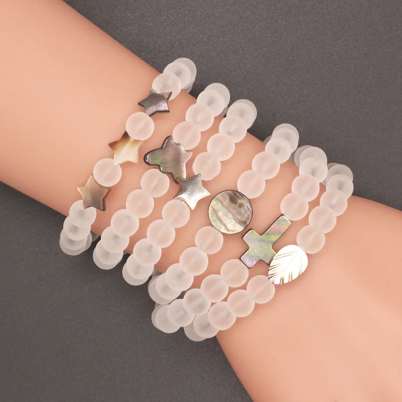 2017 пляжный стиль черный корпус звезда крест Бабочка лист Шарм с 8 мм матовым