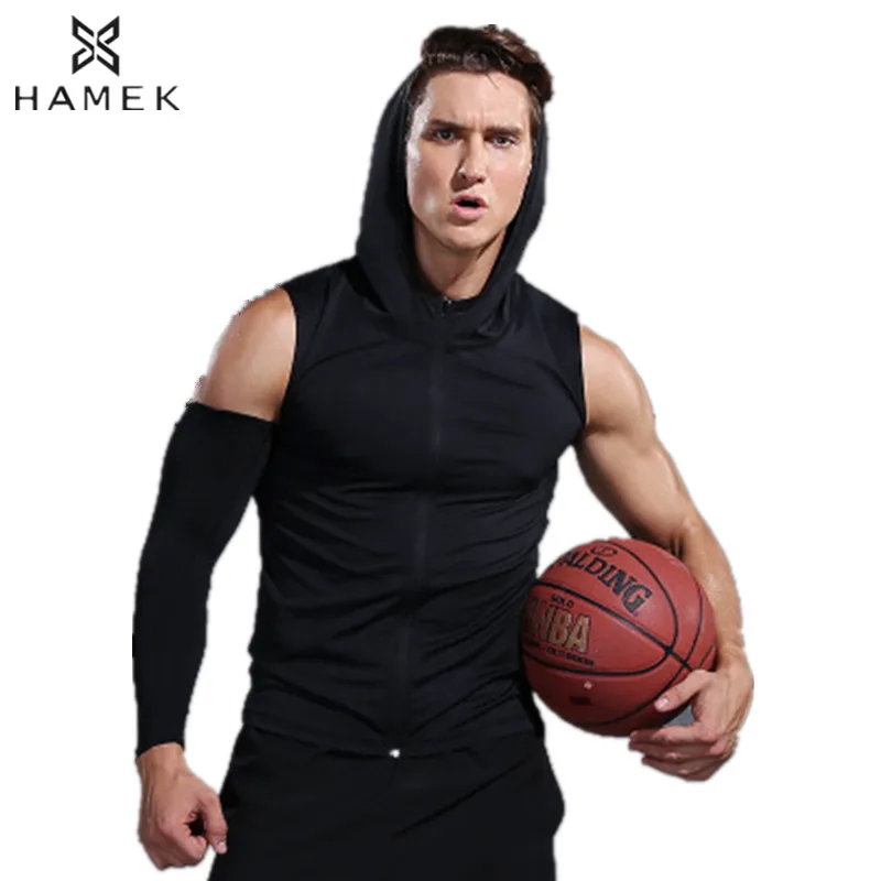 Мужская куртка с капюшоном без рукавов для бега Летний жилет на молнии