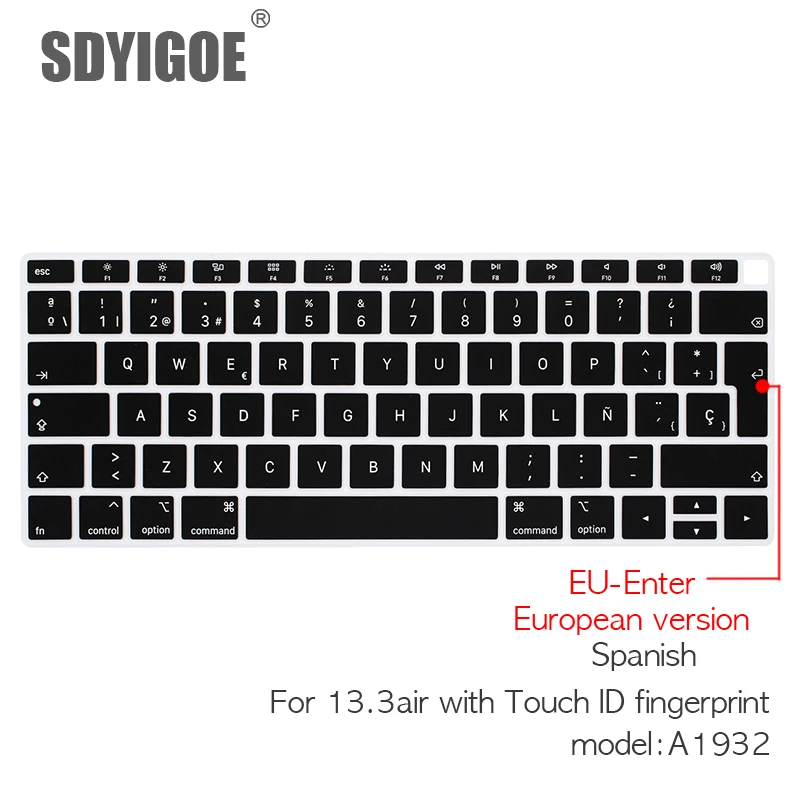 Чехол для клавиатуры с испанской и Чили macbook air 13 A1932 чехол европейской вилкой