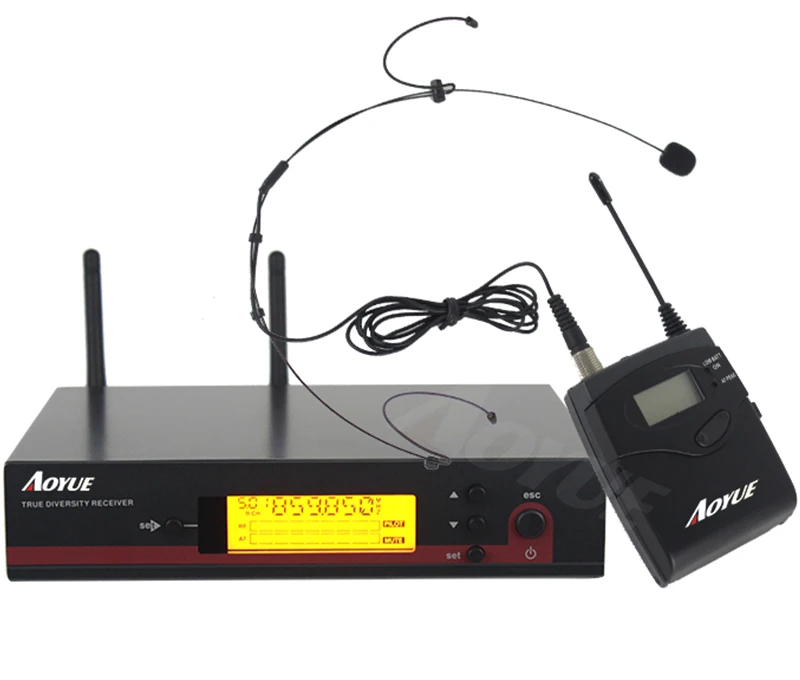 AOYUE UHF беспроводной микрофон 1 канал микрофонная система с 2 антеннами