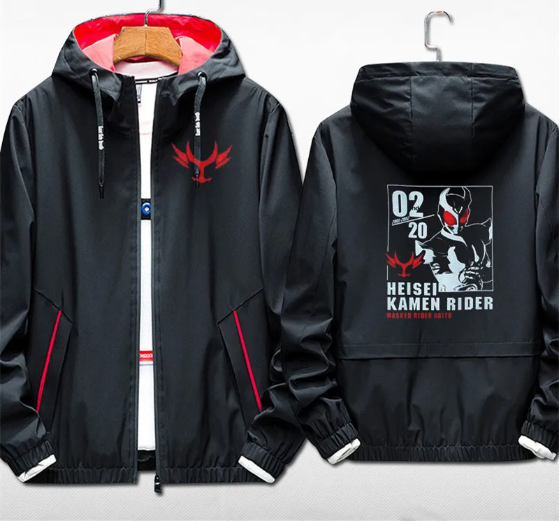 Kamen Rider Heisei 20th аниме печатных косплей костюм черный Толстовка Куртка|Костюмы из