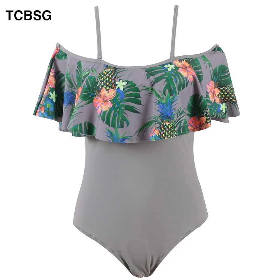 Новинка 2019 пикантный купальник TCBSG с открытыми плечами и цветочным принтом