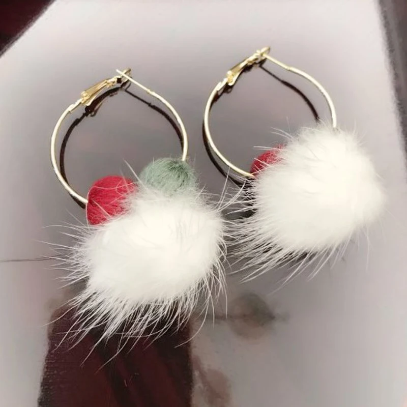 

Женские модные серьги Charmcci, круглые золотистые женские серьги-подвески с меховым помпоном, серьги-подвески, Женские Ювелирные изделия