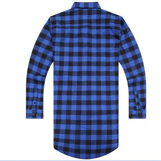 Модная мужская клетчатая рубашка на молнии с длинным рукавом в стиле хип-хоп