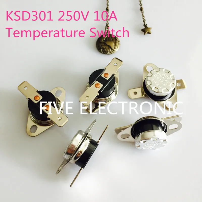 5 шт./лот KSD301 250 в 10 А переключатель температуры детской низкой температуры: 0 40
