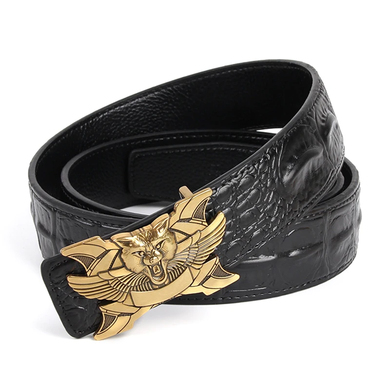 Aburo новые джинсы riem ковбой Классический Крокодил stijlvolle riemen mannen glad gesp taille riem джинсы
