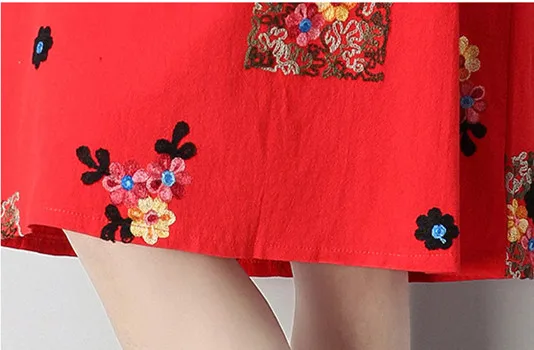 Miwimdwomen летние платья 2018 Новая мода Винтаж свободные вышитые короткий рукав