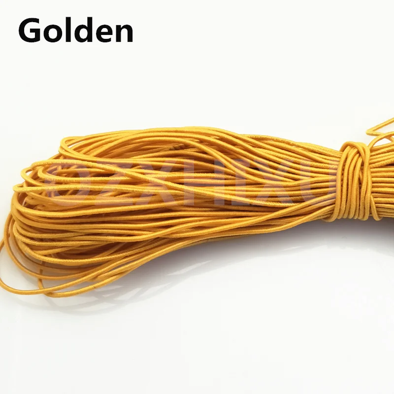 Golden 10 yardsHigh-Elastic 1mm Colorful Round Elastic Band Round Elastic Rope Rubber Band Elastic Line DIY Sewing Accessories AA7678 - Цвет: Golden
