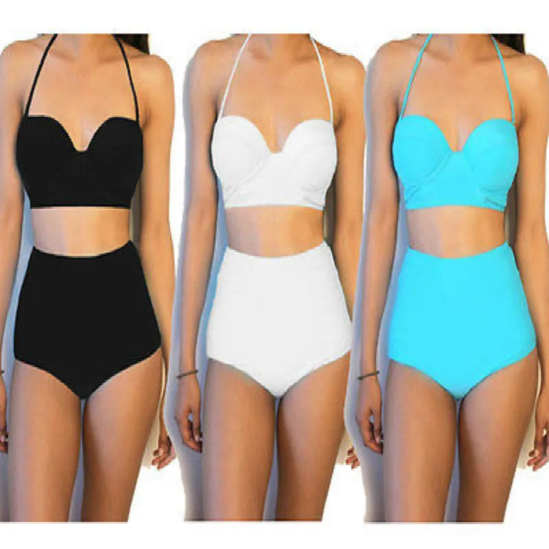 Женское летнее бикини с завышенной талией Размеры S M L XL XXL | Женская одежда