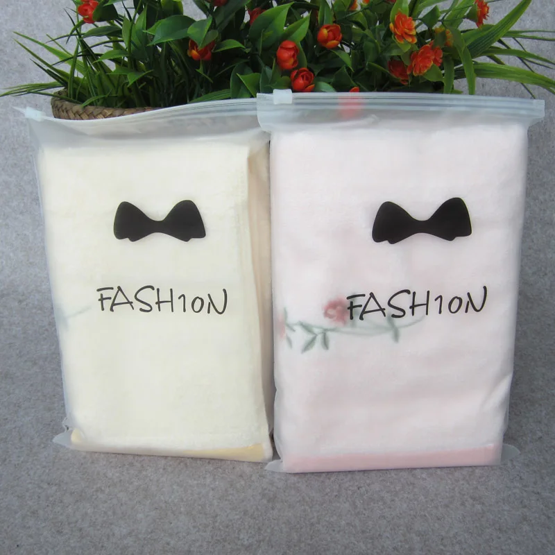 

100pcs Plastic transparent fashion zip lock bag cloth socks towels shirt packaging storage bags