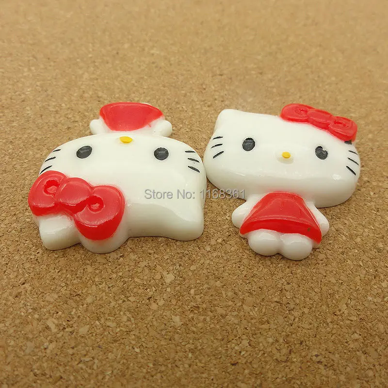 1 шт./лот плоской задней смола красный с большой головой кота 31 мм кабошонов