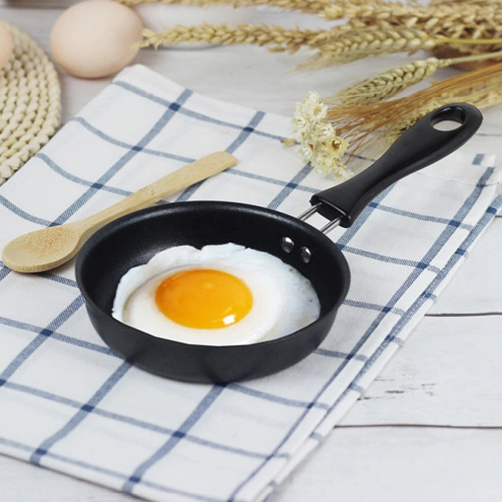 12cm Cute Portable Home Anti-scratch Coating Egg Pot Kitchen Supplies Non Stick Mini Cookware Frying Pan Breakfast Long Handle