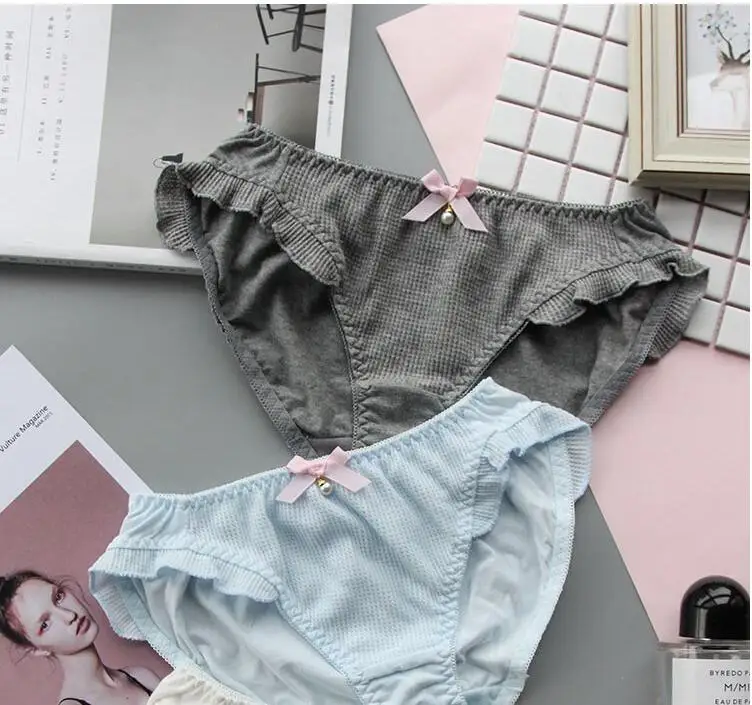 Трусики женские кружевные с бантом и жемчугом в японском стиле|pearl underwear|underwear