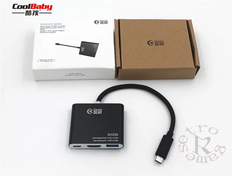 5 шт. для мини-док-станции Coov SH350 USB-C адаптер Type-C к HDMI концентратор