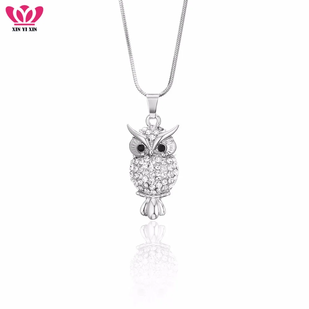 Милое маленькое ожерелье с подвеской в виде совы для женщин цветное
