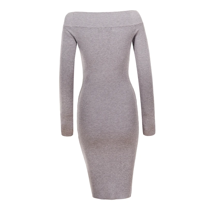 Женское платье-свитер с вышивкой винтажное облегающее для вечеринок Осень-зима